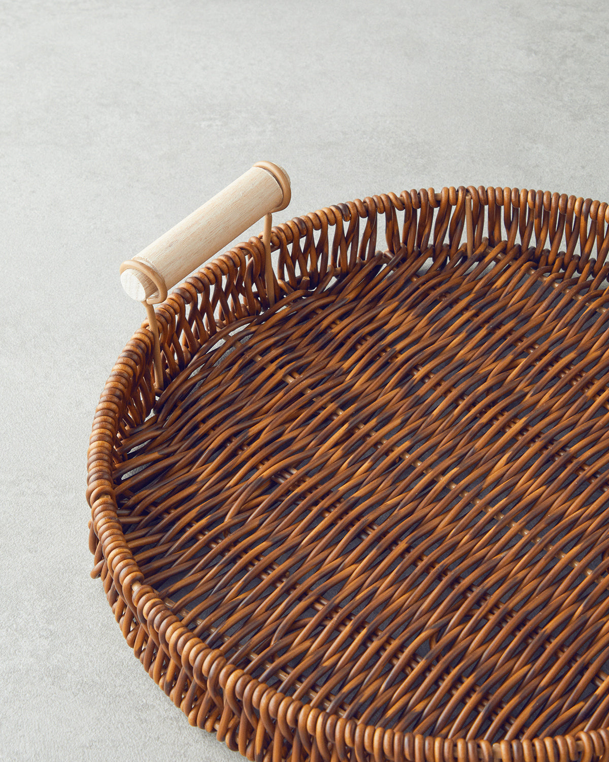 Boho Plastic Rattan Tray Brown - 30x22x3 cm (view 3)