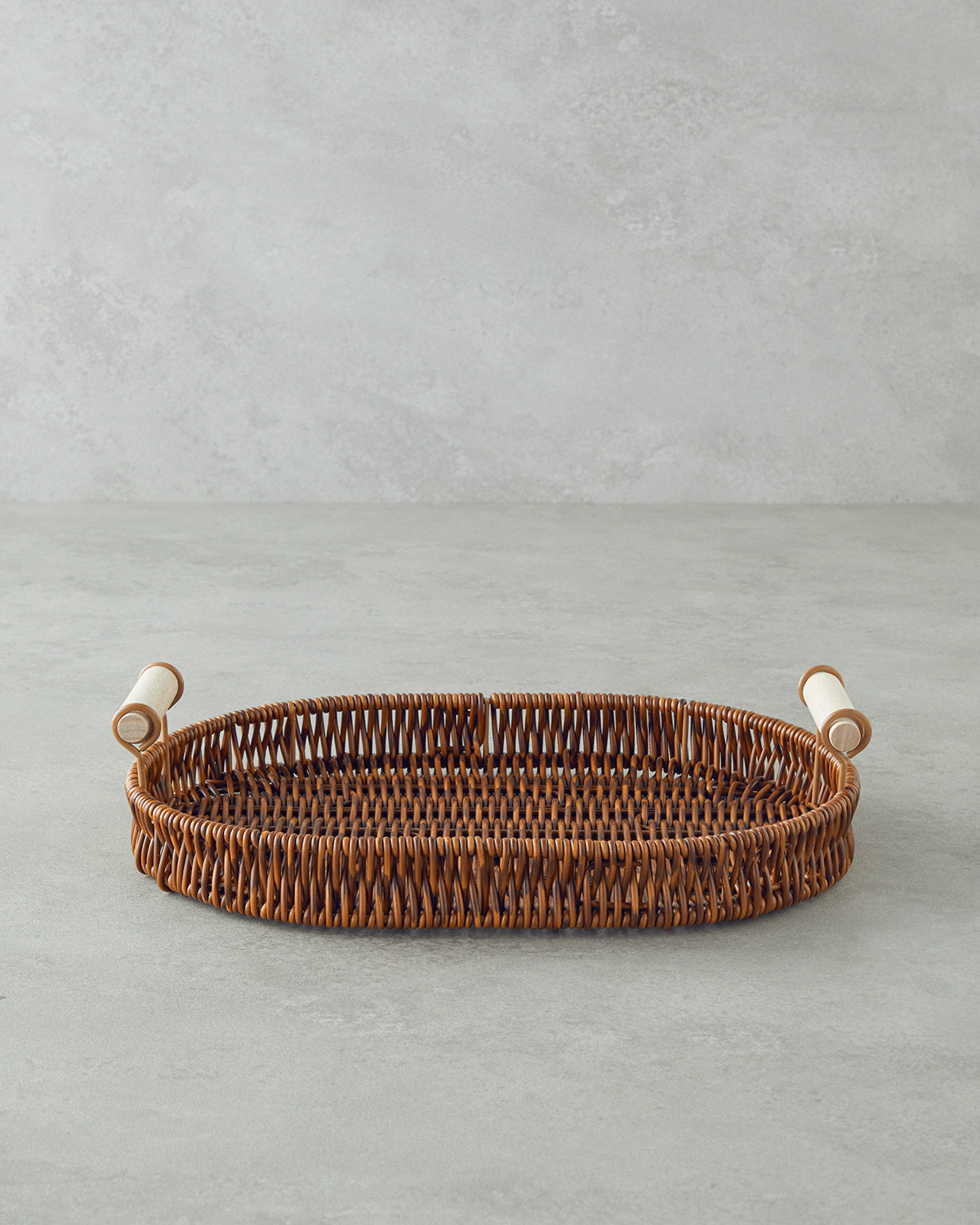 Boho Plastic Rattan Tray Brown - 26x26x3 cm (view 4)