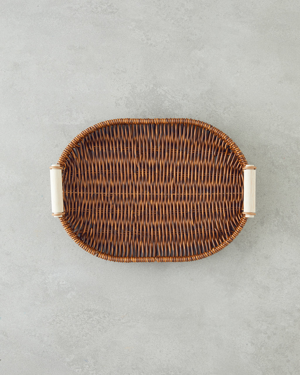 Boho Plastic Rattan Tray Brown (view 5)