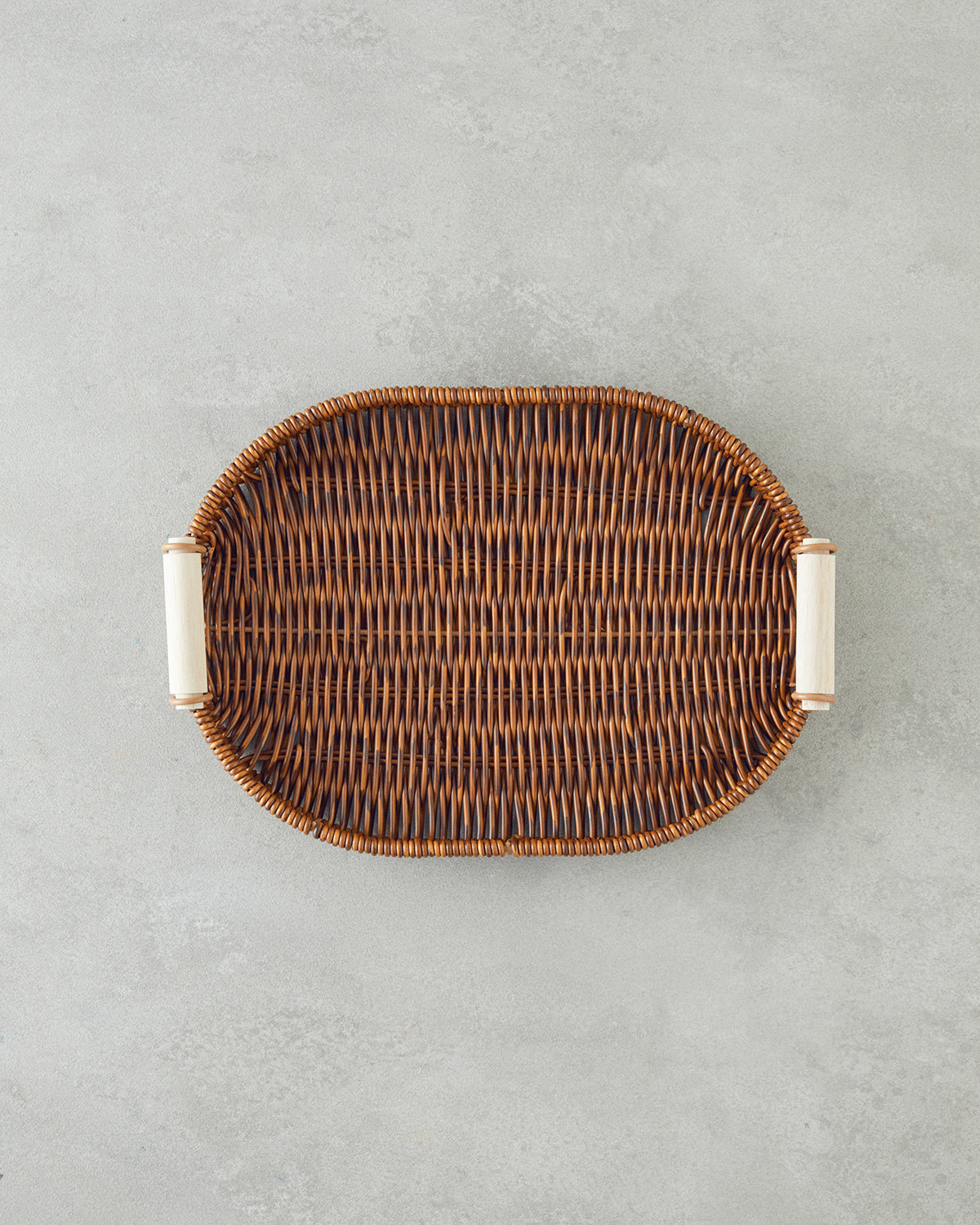 Boho Plastic Rattan Tray Brown (view 5)