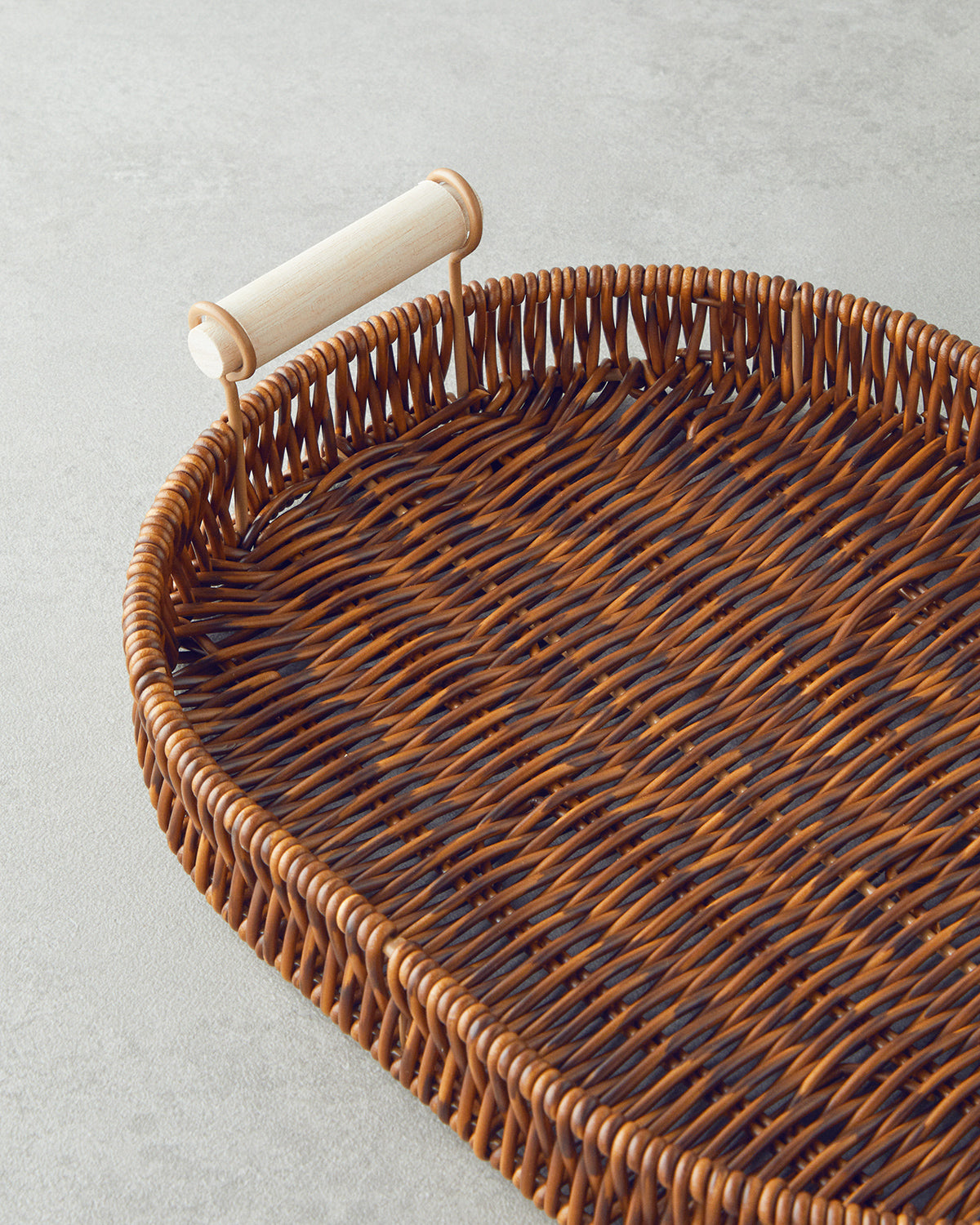 Boho Plastic Rattan Tray Brown (view 6)