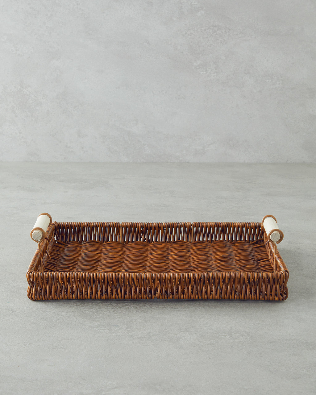 Boho Plastic Rattan Tray Brown (view 7)