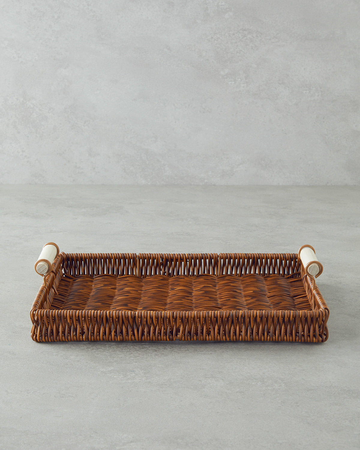 Boho Plastic Rattan Tray Brown (view 7)