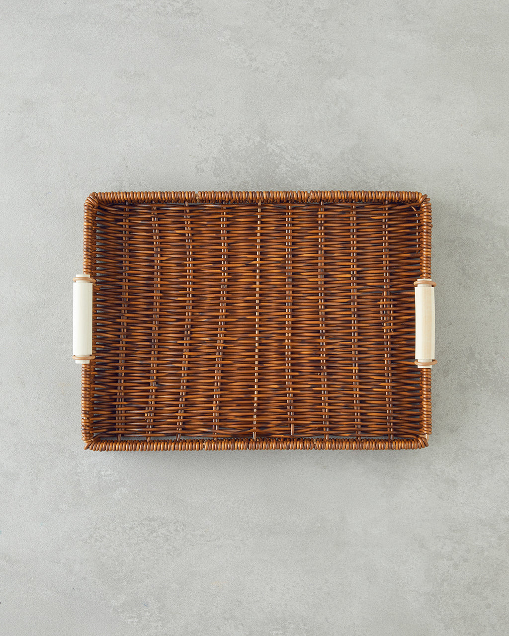 Boho Plastic Rattan Tray Brown (view 8)