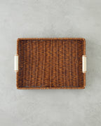 Boho Plastic Rattan Tray Brown (view 8)