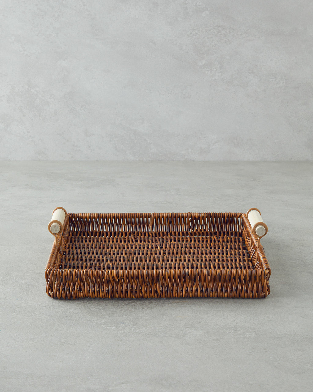 Boho Plastic Rattan Tray Brown (view 10)