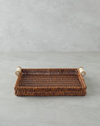 Boho Plastic Rattan Tray Brown (view 10)