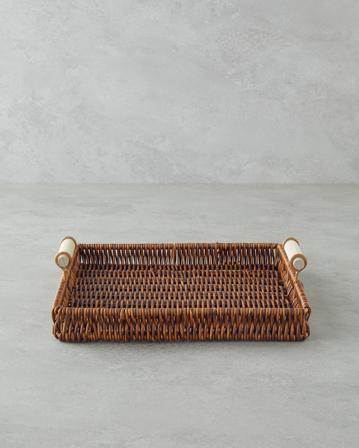 Boho Plastic Rattan Tray Brown (view 10)