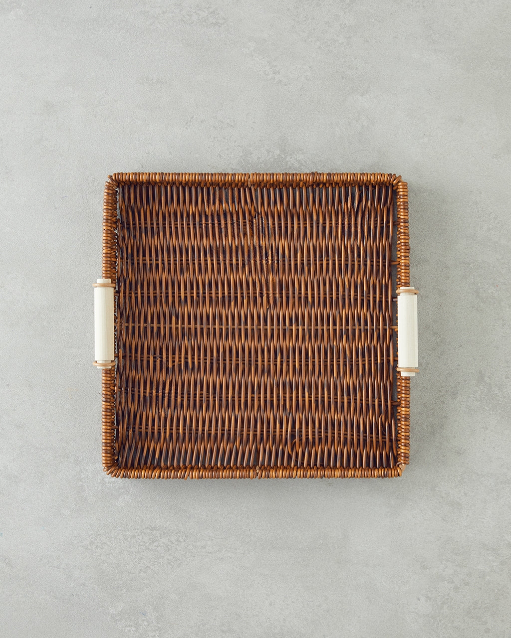 Boho Plastic Rattan Tray Brown (view 11)
