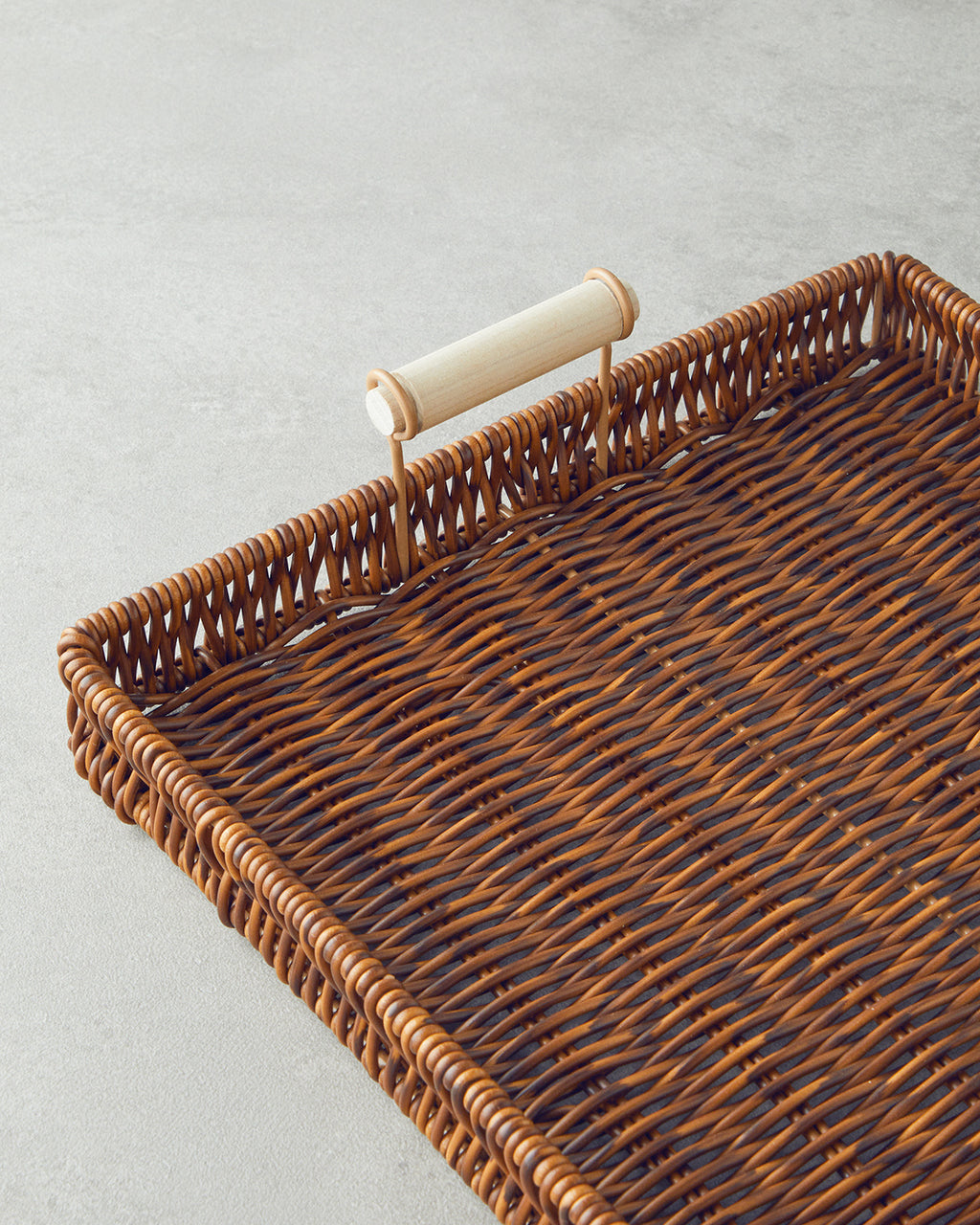 Boho Plastic Rattan Tray Brown (view 12)
