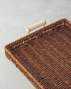 Boho Plastic Rattan Tray Brown (view 12)
