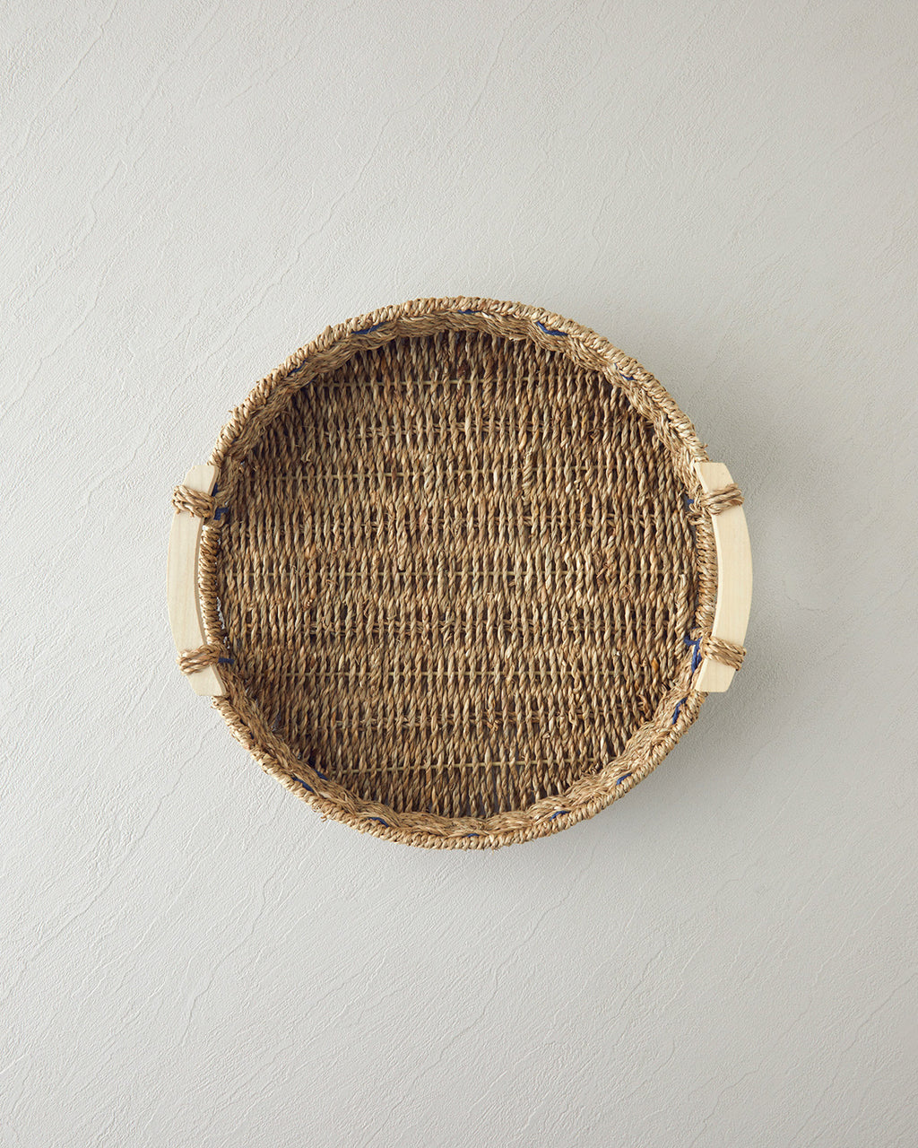 Savanna Wicker Tray 32 cm Blue - Beige
