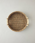 Savanna Wicker Tray 32 cm Blue - Beige