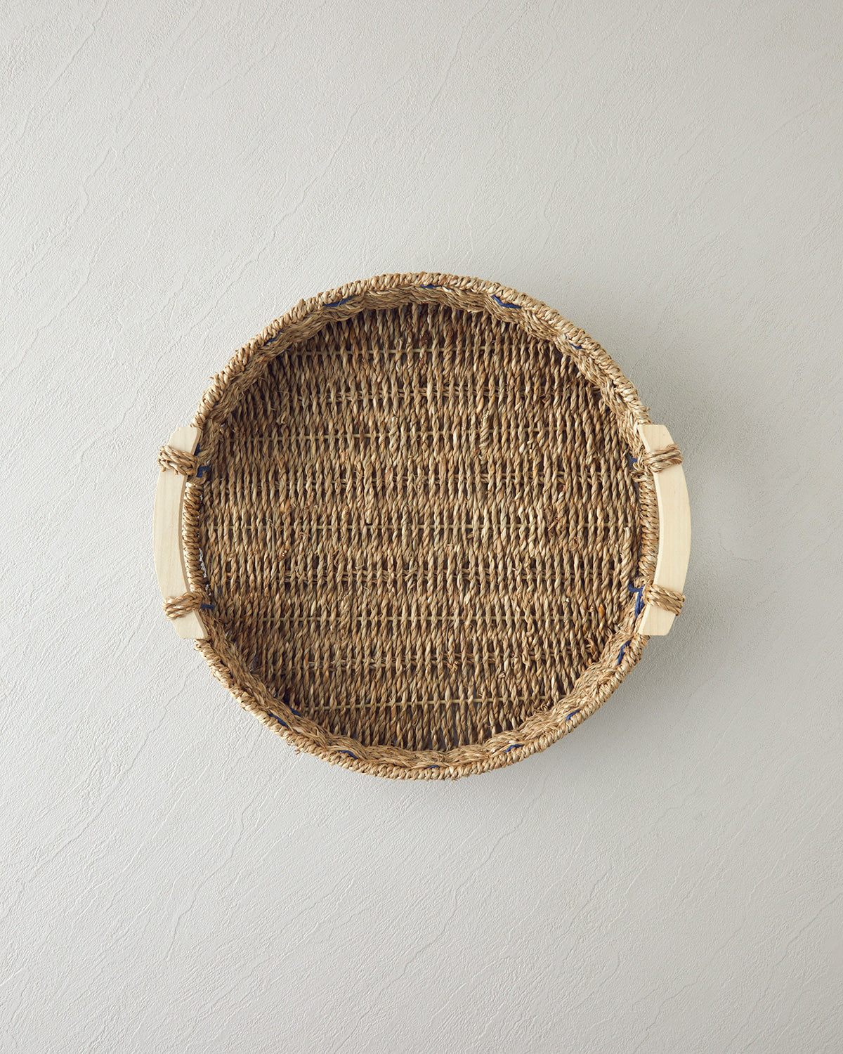 Savanna Wicker Tray 32 cm Blue - Beige