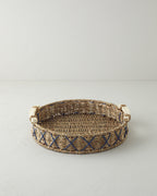 Savanna Wicker Tray 32 cm Blue - Beige (view 2)