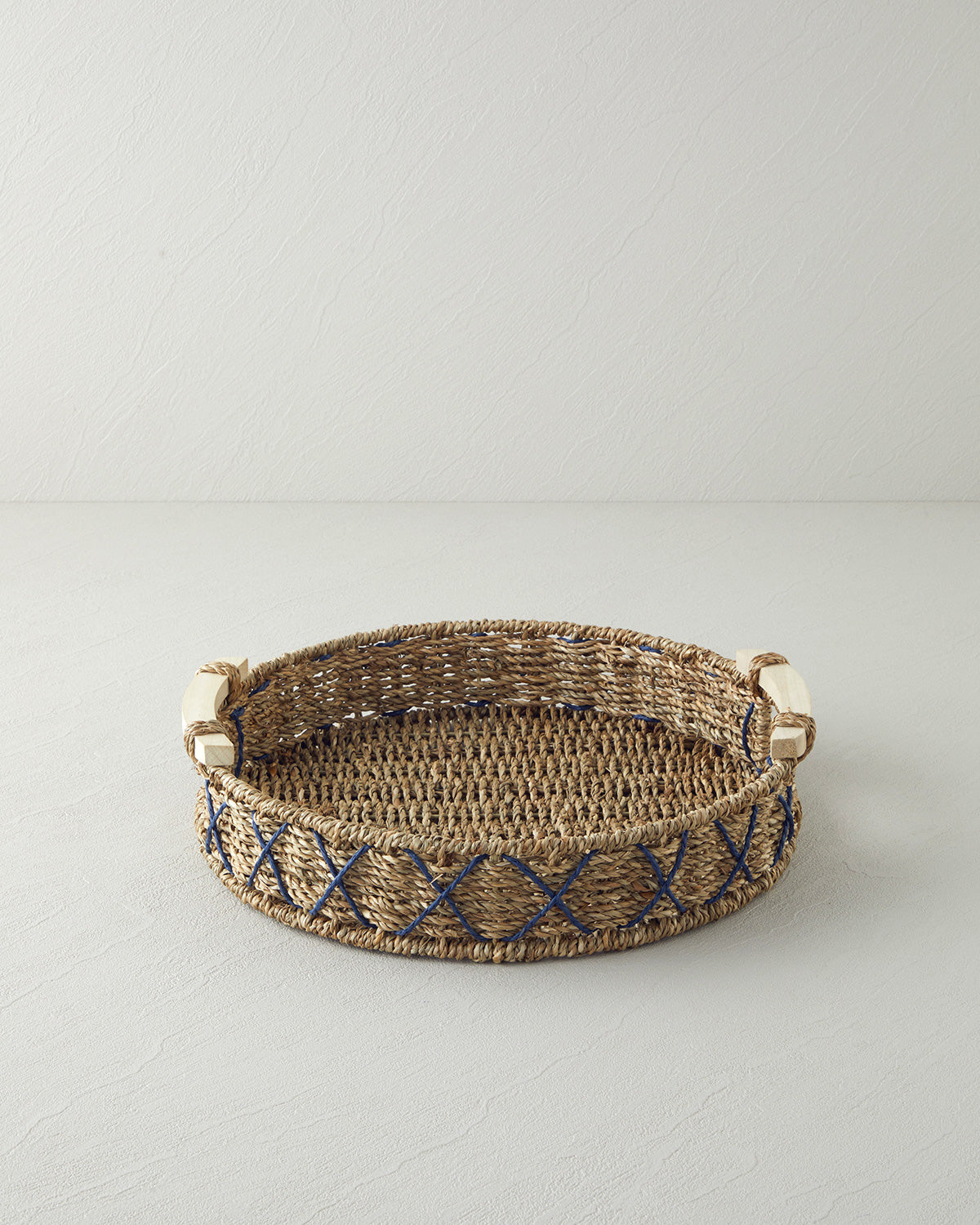 Savanna Wicker Tray 32 cm Blue - Beige (view 2)