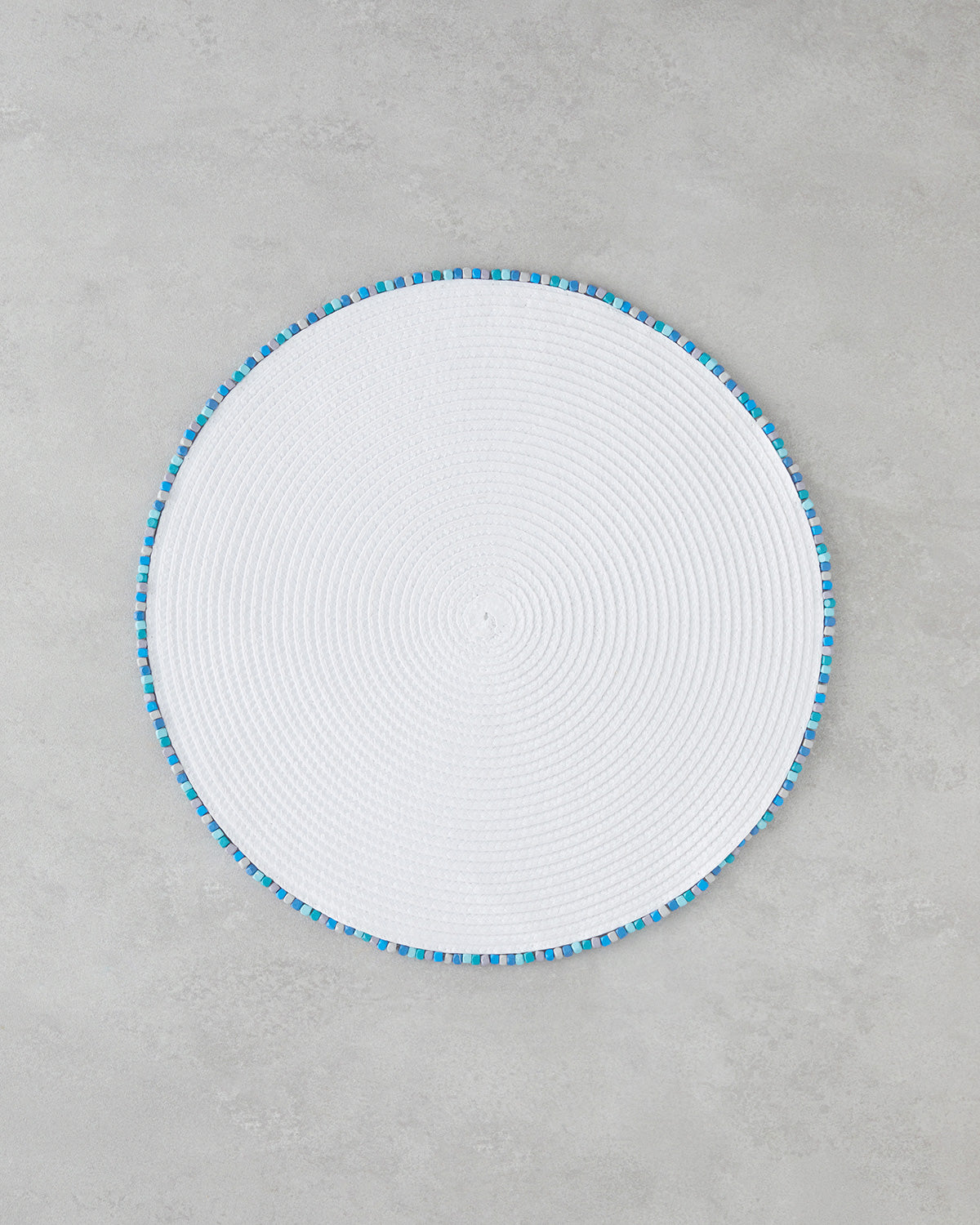 Fern PP 2 pcs Table Mat 38 cm White - Blue