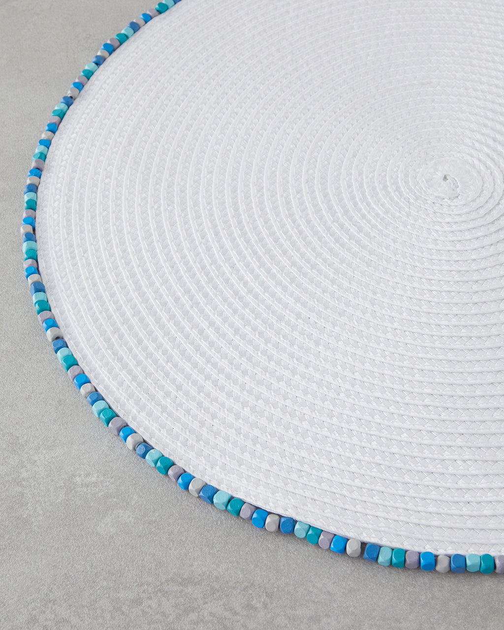 Fern PP 2 pcs Table Mat 38 cm White - Blue (view 2)