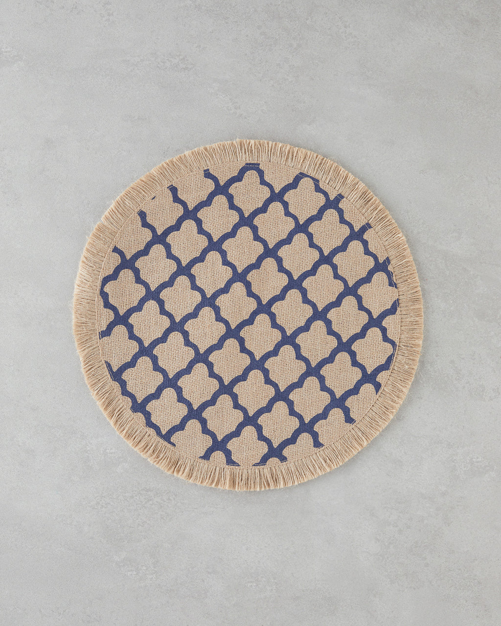 Savanna Jute 2 pcs Table Mat 38 cm Blue - Beige