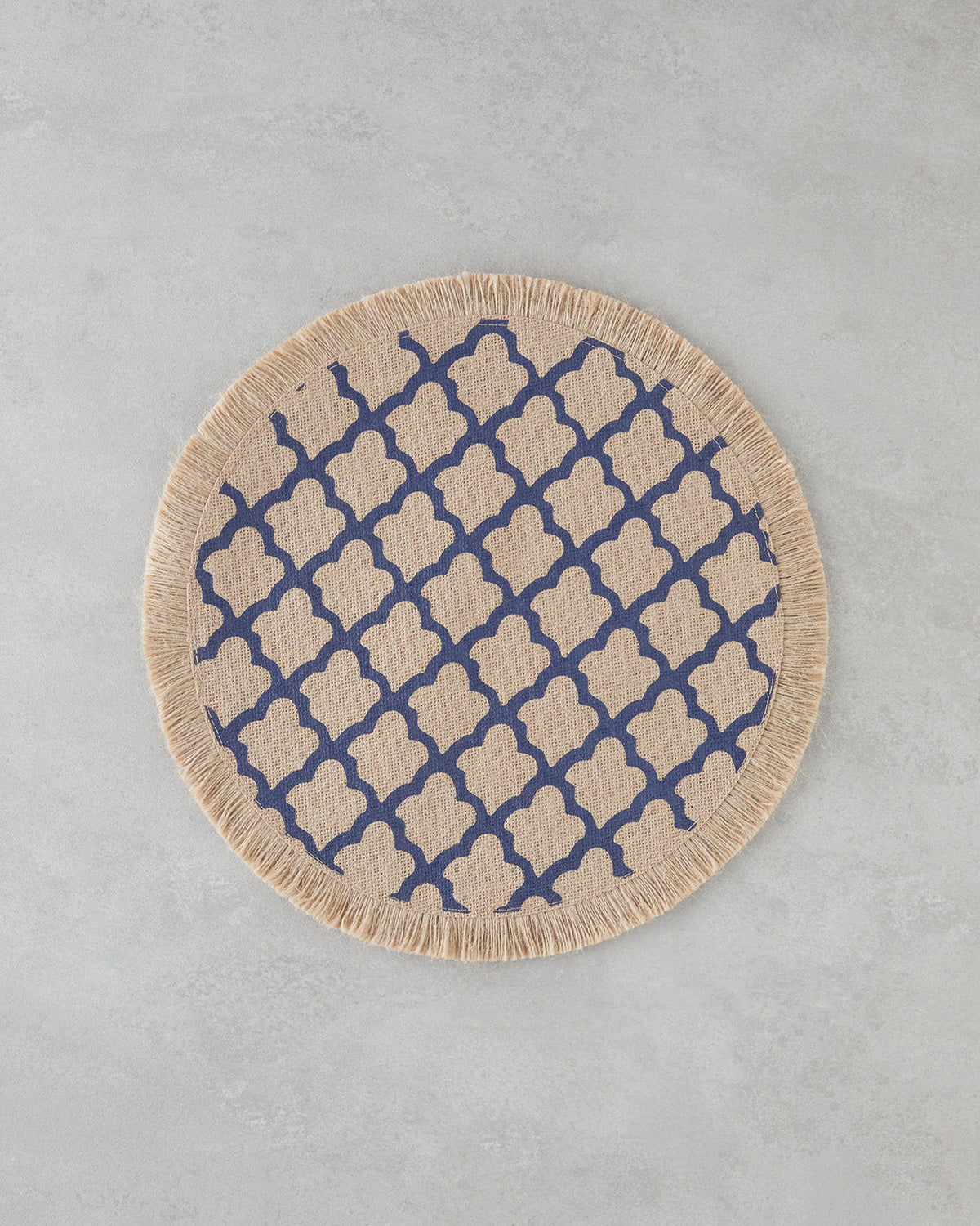 Savanna Jute 2 pcs Table Mat 38 cm Blue - Beige
