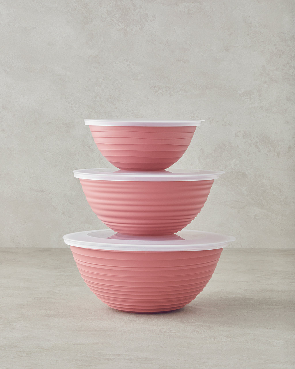 Deanna Plastic 3 Pieces Storage Container 1-2-3 L Pink