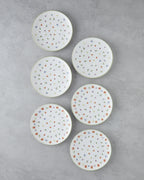 Lilyum Porcelain 6 pcs Cake Set 21 cm Colored