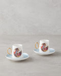 Selene Porcelain 4 Pieces 2 Servings Coffee Cup Set 80 ml - Blue