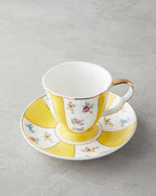 Porcelain 4 Pieces 2 Servings Tea Cup Set 220 ml Green - Yellow (view 3)