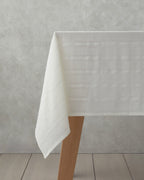 Strides Cotton Table Cloth 140x200 cm Cream (view 3)
