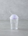 Gleam Glass with Straw 400 ml Purple