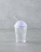 Gleam Glass with Straw 400 ml Purple