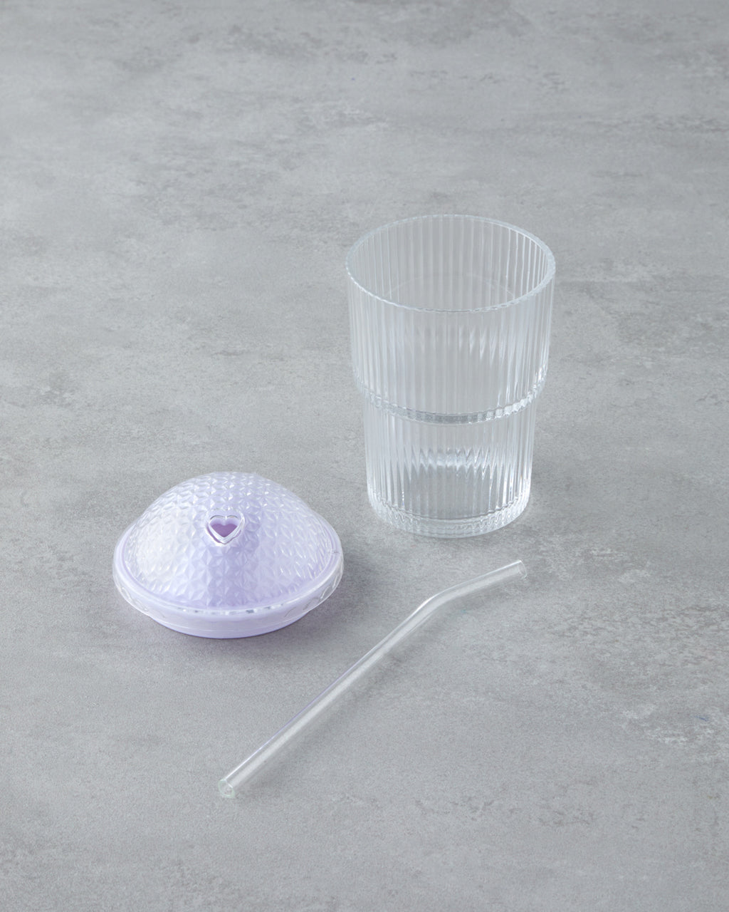 Gleam Glass with Straw 400 ml Purple (view 2)