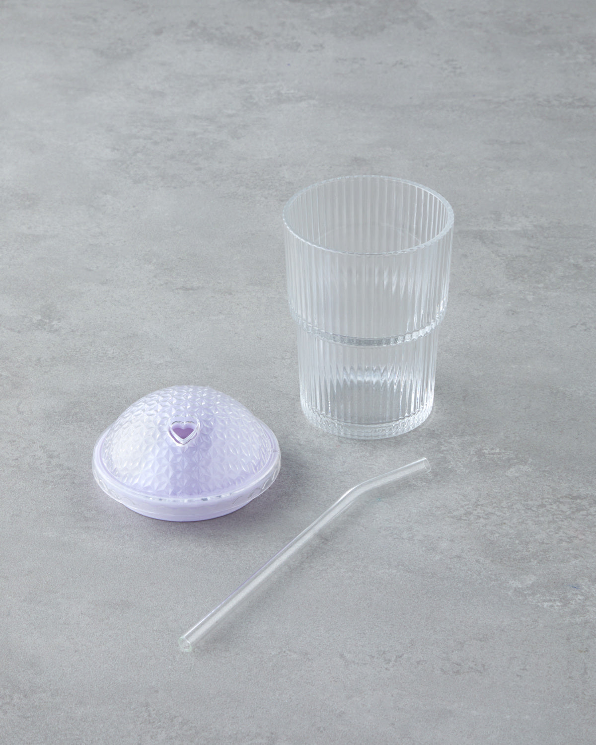 Gleam Glass with Straw 400 ml Purple (view 2)