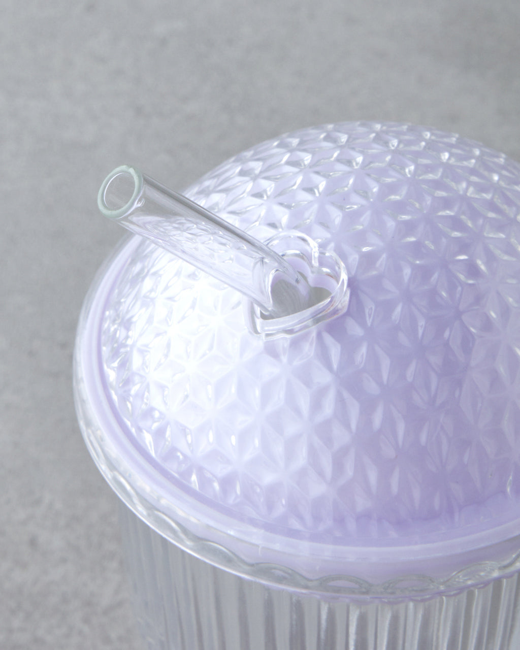 Gleam Glass with Straw 400 ml Purple (view 3)