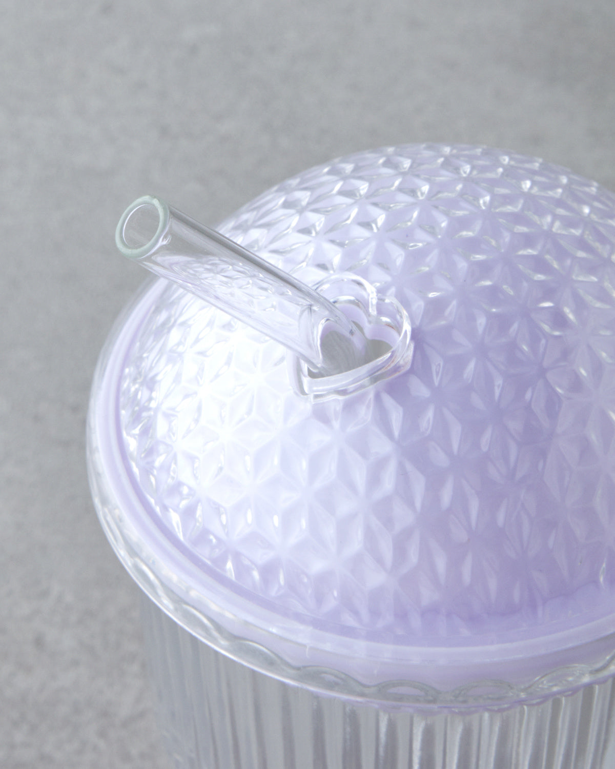 Gleam Glass with Straw 400 ml Purple (view 3)