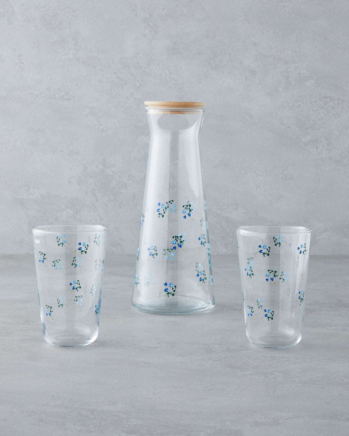 Bloom Glass 3 Pieces Water Set 1150 ml + 400 ml Blue