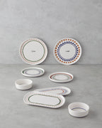 Wordy Ceramic Breakfast Set 14 Pieces 6 Servings Colored