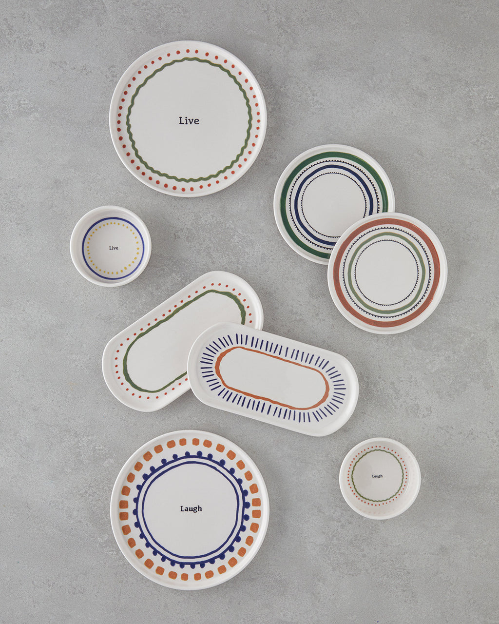 Wordy Ceramic Breakfast Set 14 Pieces 6 Servings Colored (view 2)