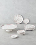 Retro Ceramic Cake Set 13 Pieces 6 Servings Colored