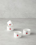 Lovely Stoneware 4 pcs Snack Bowl 6.5 cm Red