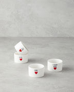 Lovely Stoneware 4 pcs Snack Bowl 6.5 cm Red