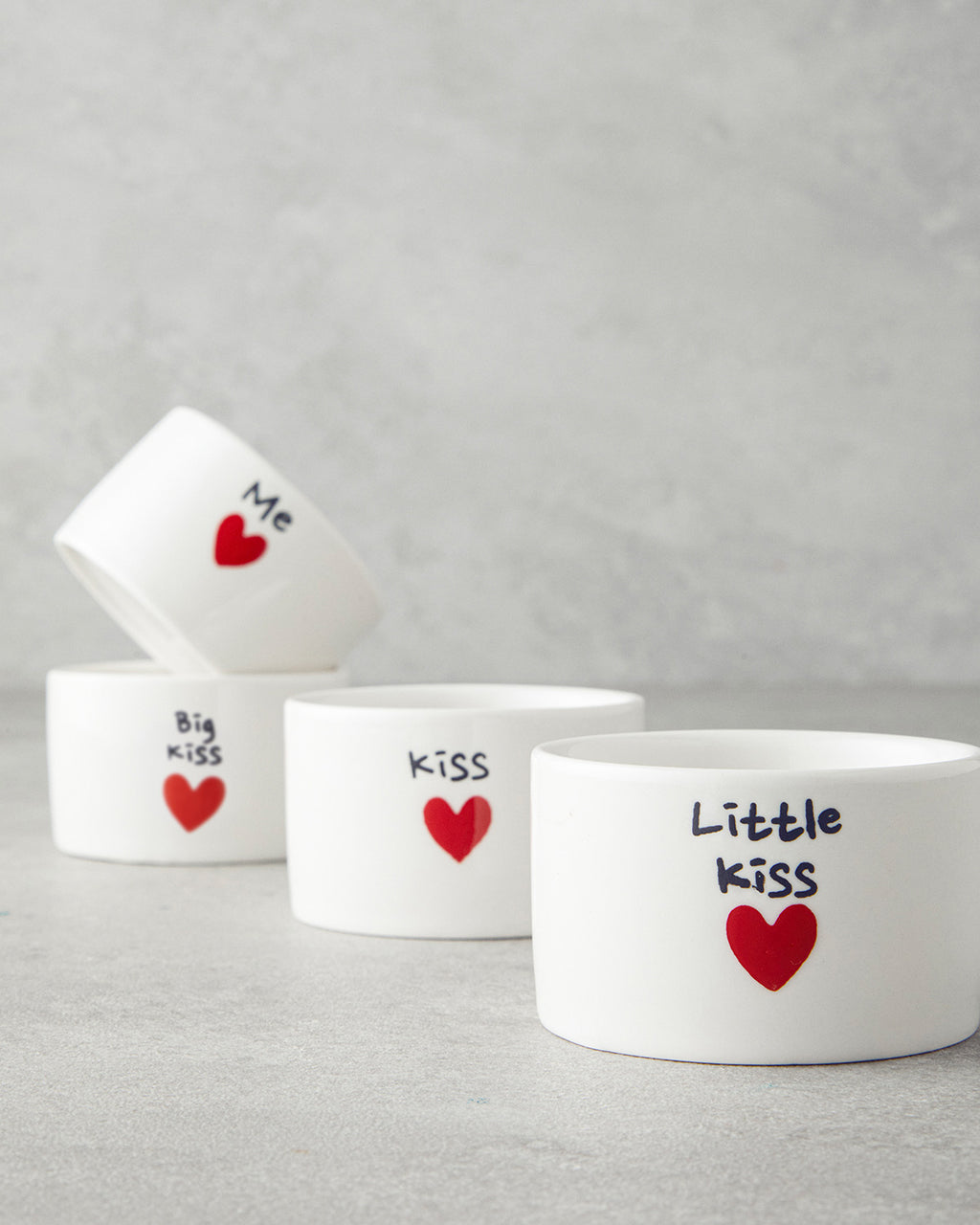Lovely Stoneware 4 pcs Snack Bowl 6.5 cm Red (view 3)