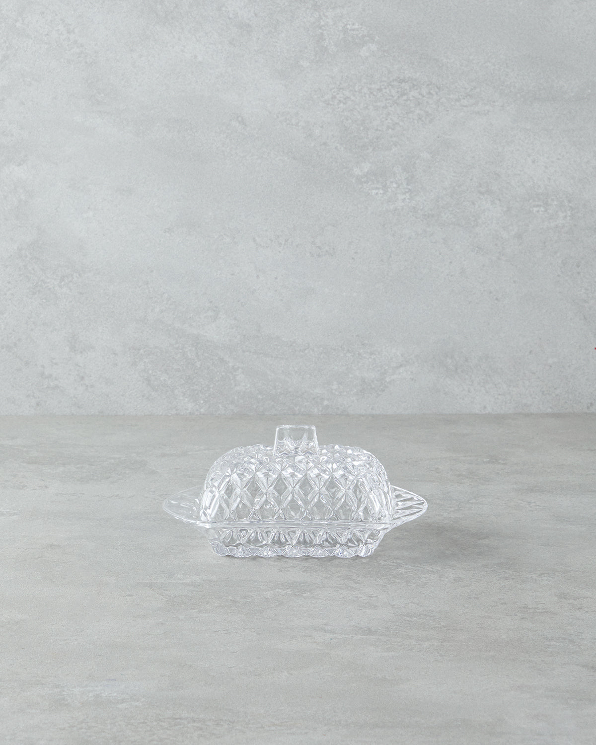 Crux Glass Butter Dish 17.5x11x10 cm Transparent