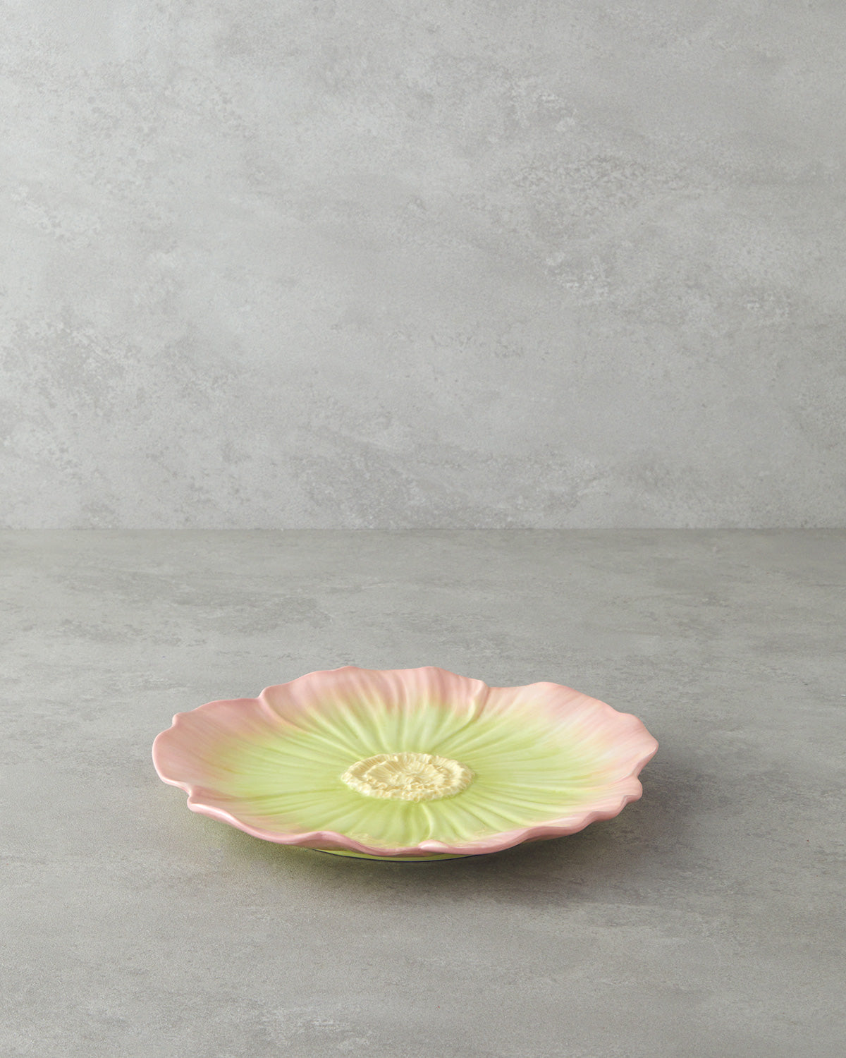 Flowerella Dolomite Serving Plate 26 cm Pink - Green (view 2)