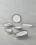 Horizon Porcelain Breakfast Set 16 Pieces, 4 Servings. Black