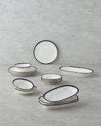 Horizon Porcelain Breakfast Set 16 Pieces, 4 Servings. Black