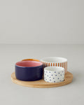 Garden Delight Stoneware 5 Pieces Serving Ware 20 cm Colored