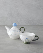 New Bone China Tea Pot 400 ml Blue (view 2)