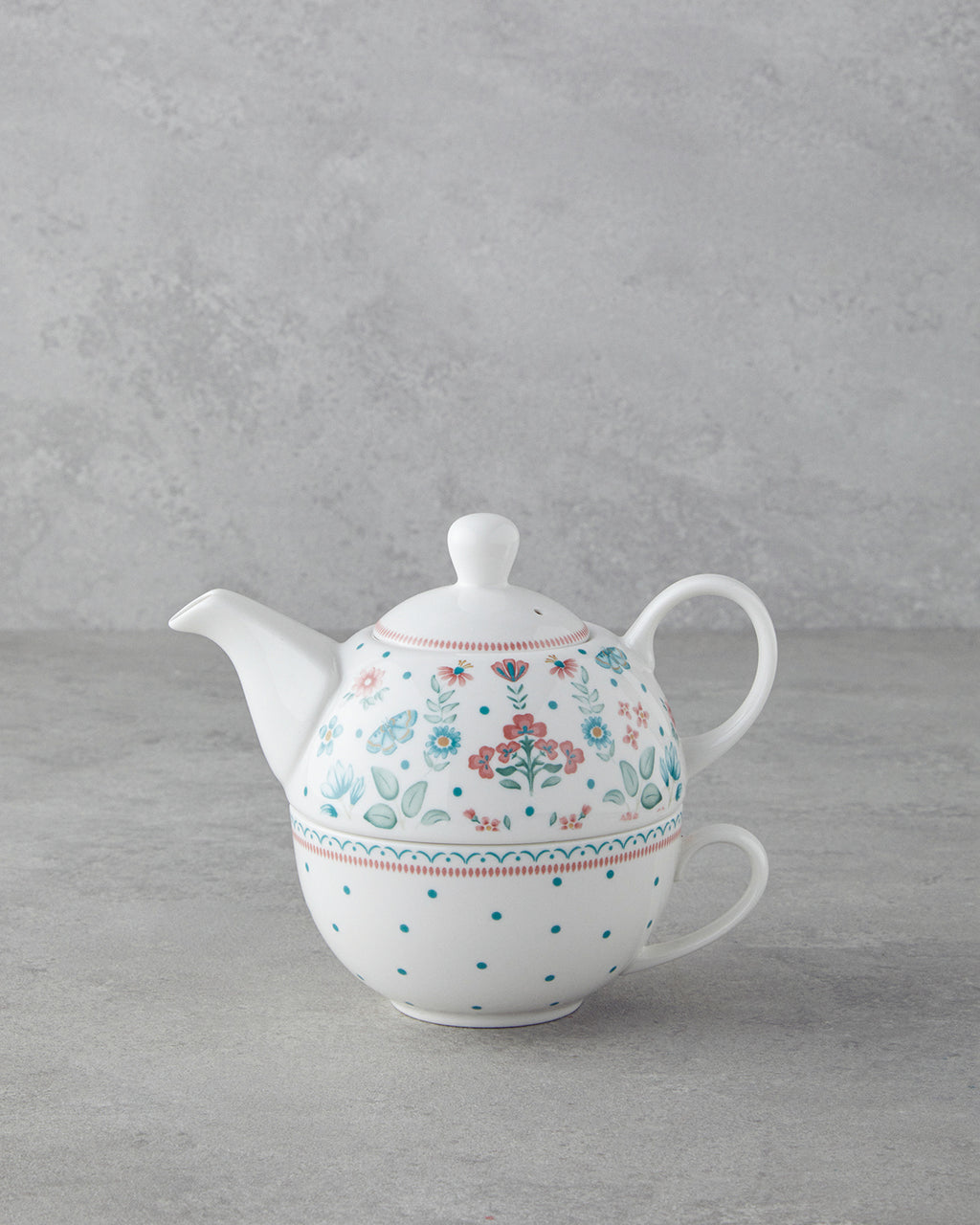 New Bone China Tea Pot Set 400 ml White