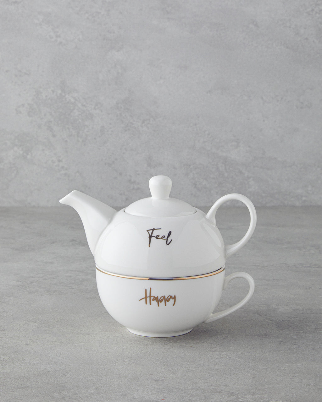 New Bone China Tea Pot Set 400 ml White